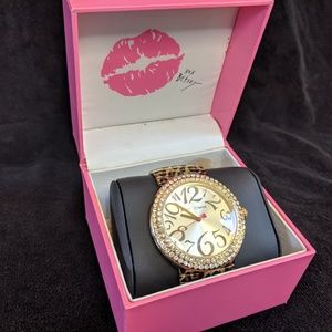Betsey Johnson Leopard Bling Watch NWOT